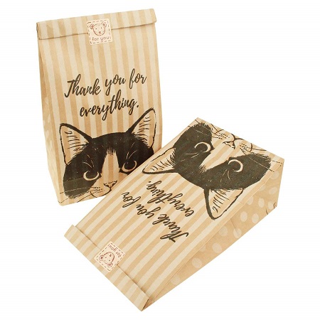 100 件可愛小貓牛皮紙袋_包裝，適用于餅干、糖果、蛋糕、巧克力、零食包裝適合烘焙派對禮品贈送貼紙（黑色） A-100PCS-SMALL_ 亞馬遜中國_ 廚具-海外購 美亞直郵 - 2.jpg