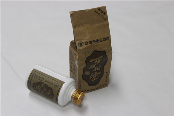 單面?？埌b百年糊涂酒牛皮紙袋解析